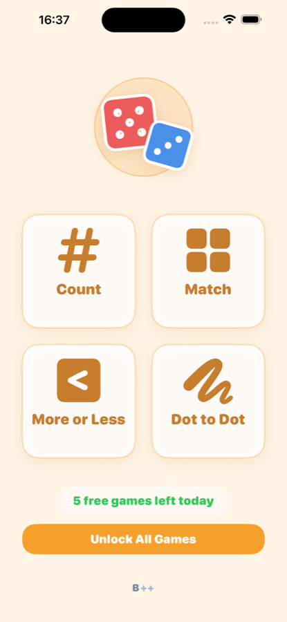 CatchyNumbers menu